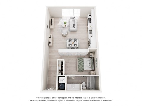 Floor plan for studio, 1 bath, 780 sqft